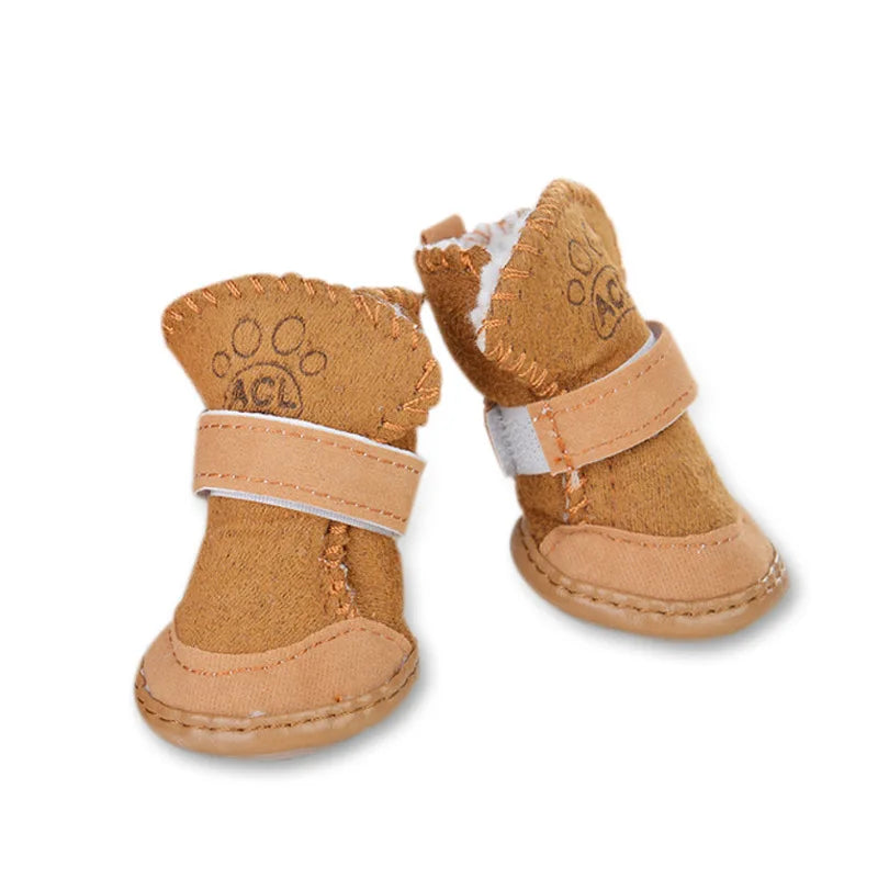 4Pcs/set Warm Pet Dog Shoes for Small Medium Dogs Cute Dog Boots Outdoor Non-Slip Puppy Sneakers Anti-Slip Dog Foot Protector - MYFURRY FLUFFY