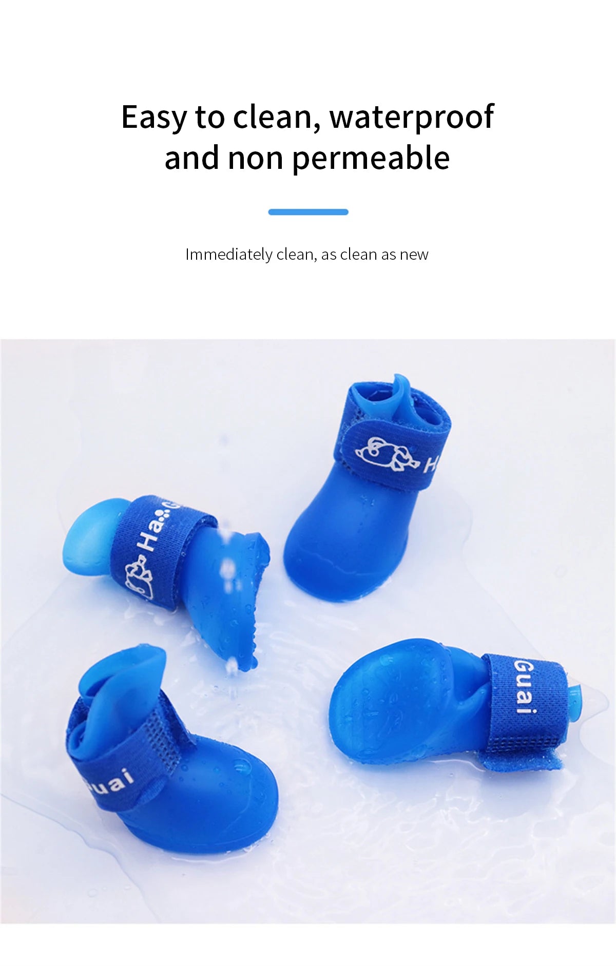 4Pcs Small Medium Large Dogs Cats Outdoor Shoe Dog Ankle Boots Pet WaterProof Rainshoe Anti-slip Rubber Boot Pet Accessories - MYFURRY FLUFFY