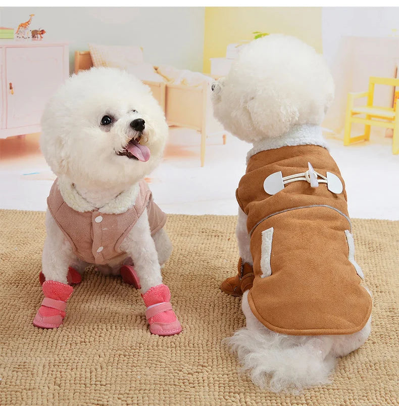 4Pcs/set Warm Pet Dog Shoes for Small Medium Dogs Cute Dog Boots Outdoor Non-Slip Puppy Sneakers Anti-Slip Dog Foot Protector - MYFURRY FLUFFY