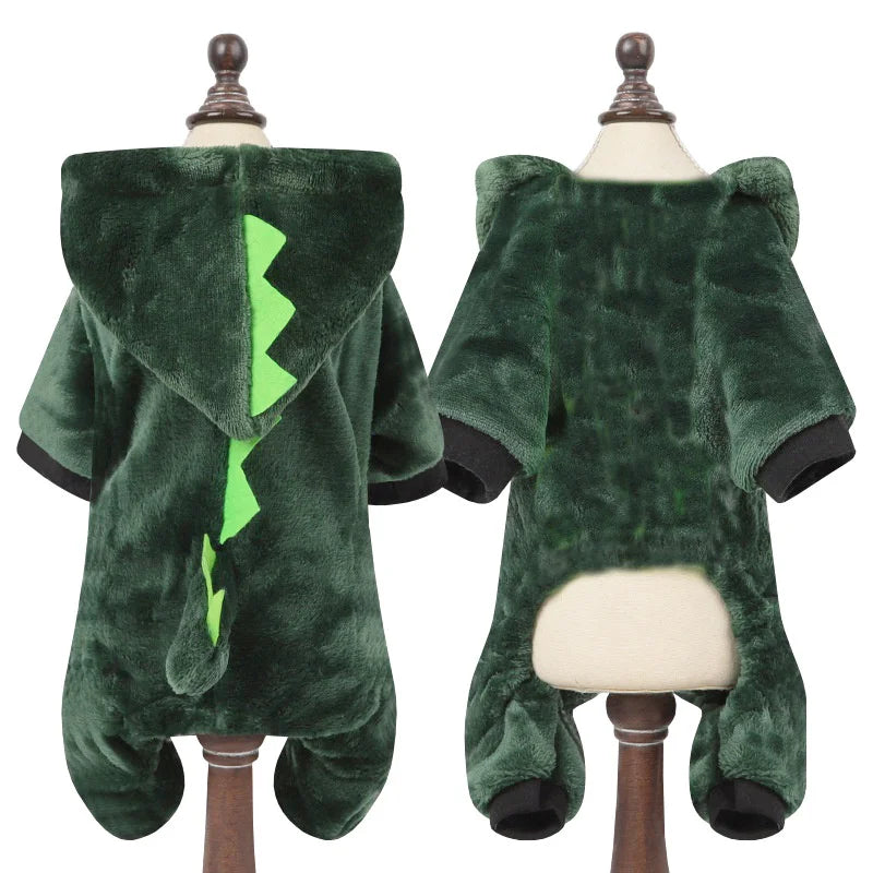 Halloween Pet Dog Clothes Soft Warm Fleece Dogs Jumpsuits Pet Clothing For Small Dogs Puppy Cats Hoodies Yorkshire Costume Coats - MYFURRY FLUFFY
