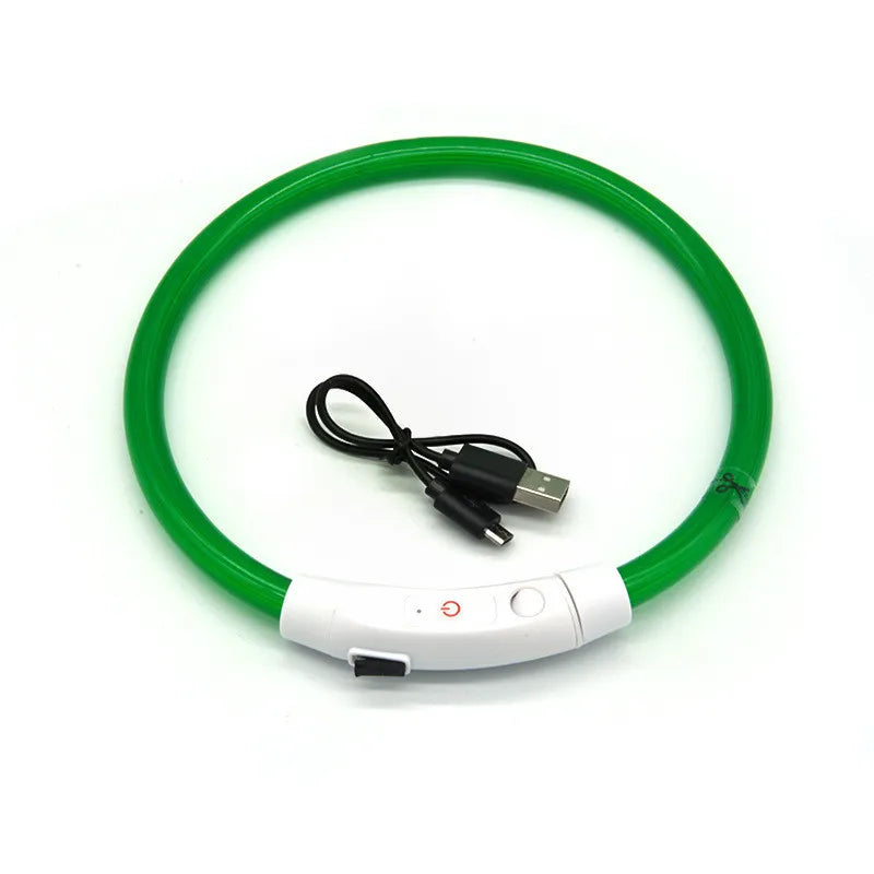 LED Pet Luminous Collar USB Charging Collar Teddy Anti Lost Collar Dog Cat Accessories Supplies - MYFURRY FLUFFY