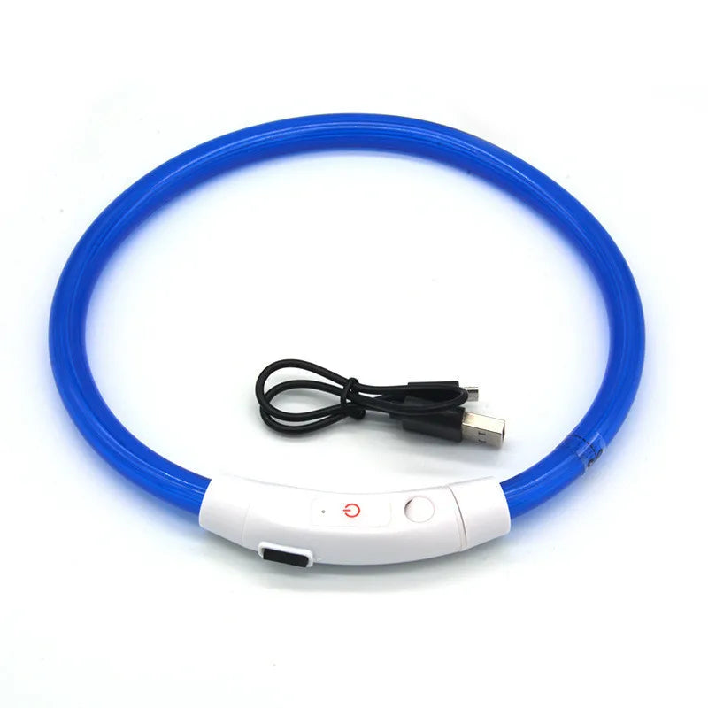 LED Pet Luminous Collar USB Charging Collar Teddy Anti Lost Collar Dog Cat Accessories Supplies - MYFURRY FLUFFY