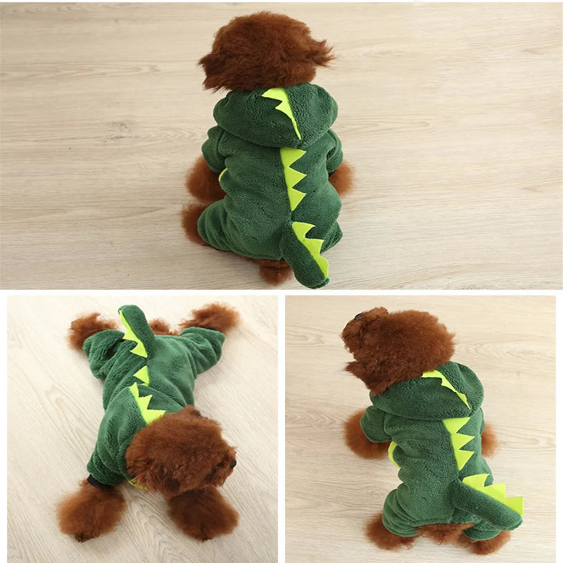 Halloween Pet Dog Clothes Soft Warm Fleece Dogs Jumpsuits Pet Clothing For Small Dogs Puppy Cats Hoodies Yorkshire Costume Coats - MYFURRY FLUFFY