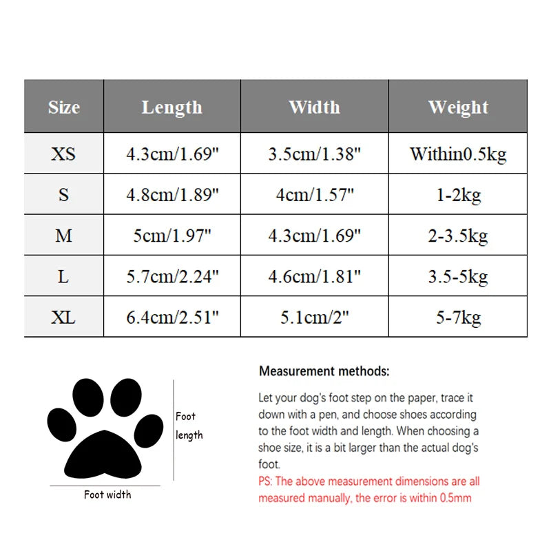 4Pcs/set Warm Pet Dog Shoes for Small Medium Dogs Cute Dog Boots Outdoor Non-Slip Puppy Sneakers Anti-Slip Dog Foot Protector - MYFURRY FLUFFY
