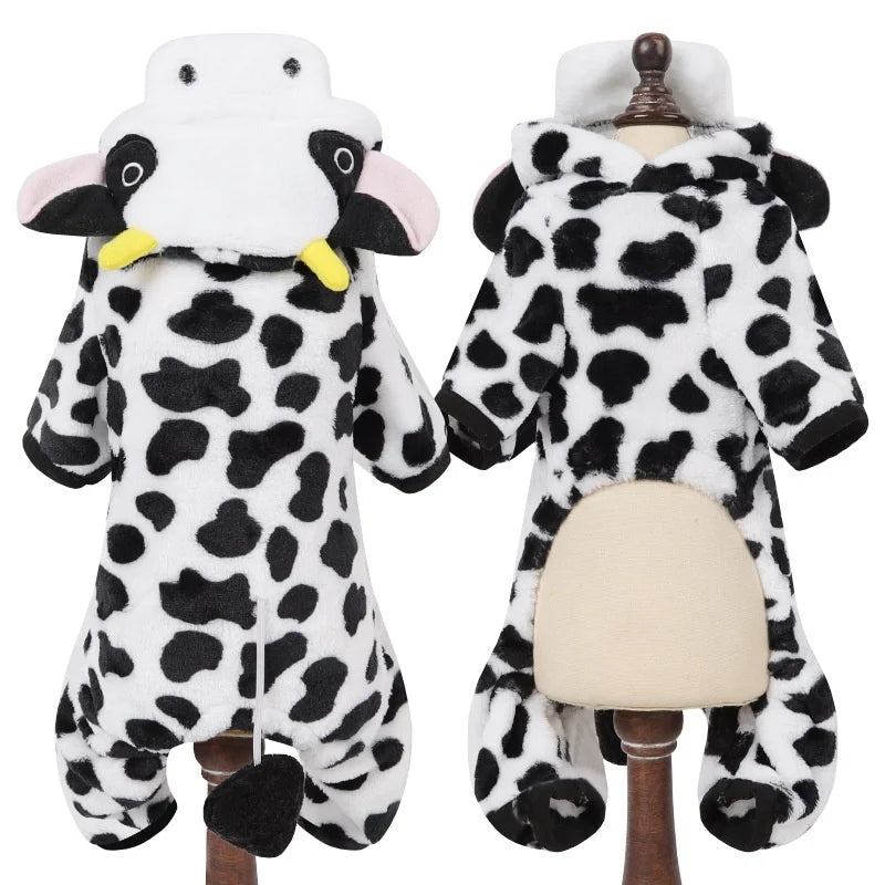 Halloween Pet Dog Clothes Soft Warm Fleece Dogs Jumpsuits Pet Clothing For Small Dogs Puppy Cats Hoodies Yorkshire Costume Coats - MYFURRY FLUFFY