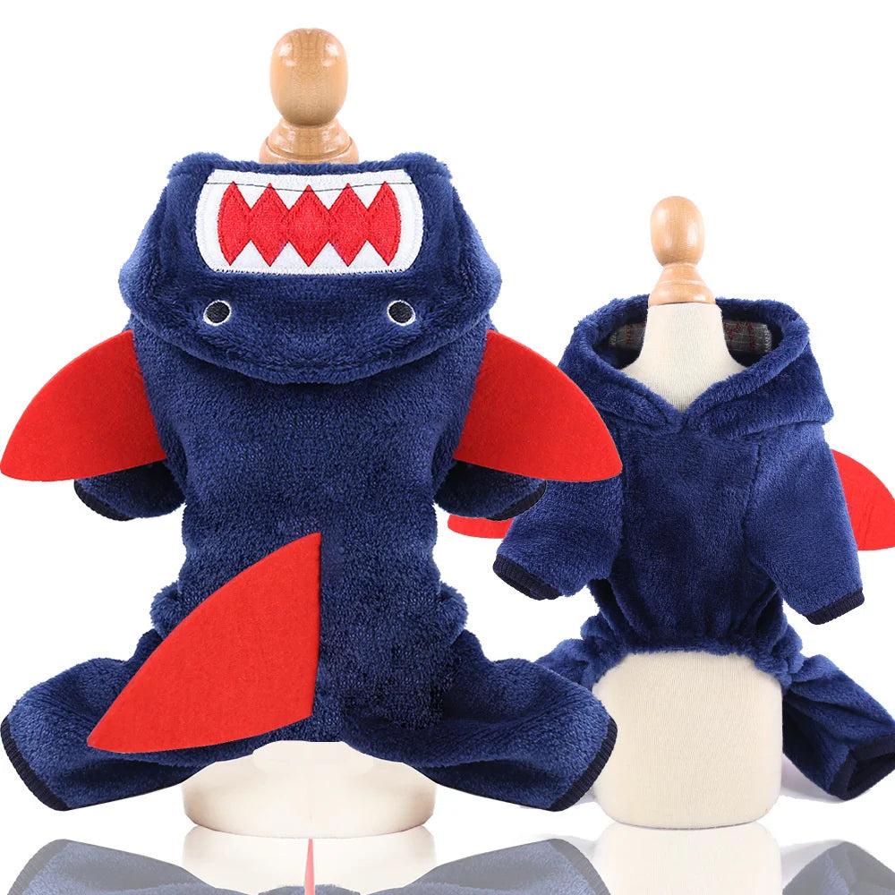 Halloween Pet Dog Clothes Soft Warm Fleece Dogs Jumpsuits Pet Clothing For Small Dogs Puppy Cats Hoodies Yorkshire Costume Coats - MYFURRY FLUFFY