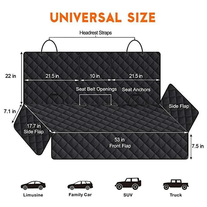 Dog Car Seat Cover Waterproof Pet Travel Dog Carrier Hammock Car Rear Back Seat Protector Mat Safety Carrier For Dogs Safety Pad - MYFURRY FLUFFY