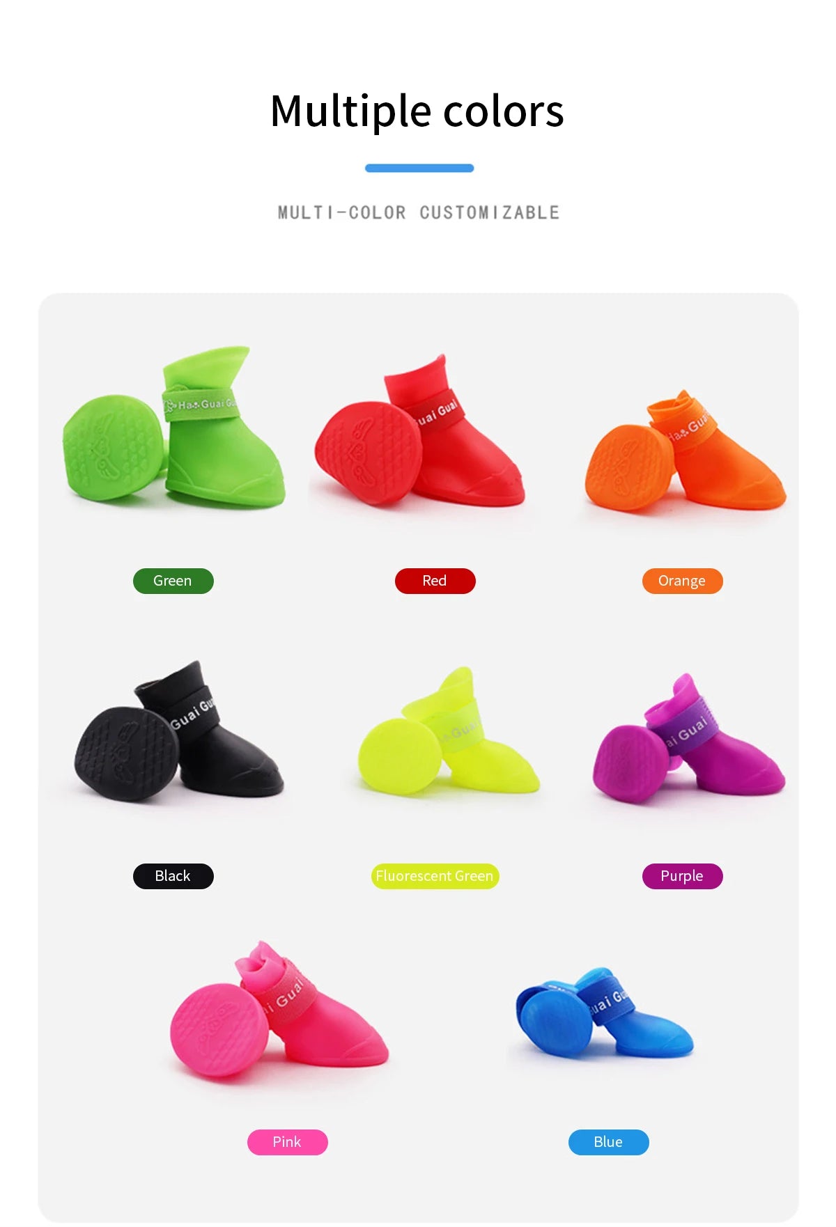 4Pcs Small Medium Large Dogs Cats Outdoor Shoe Dog Ankle Boots Pet WaterProof Rainshoe Anti-slip Rubber Boot Pet Accessories - MYFURRY FLUFFY
