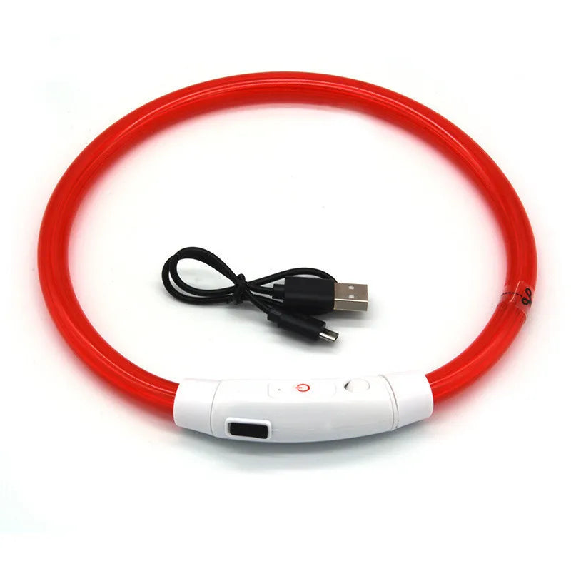 LED Pet Luminous Collar USB Charging Collar Teddy Anti Lost Collar Dog Cat Accessories Supplies - MYFURRY FLUFFY