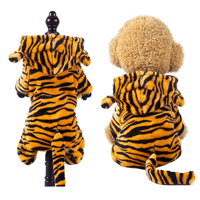 Halloween Pet Dog Clothes Soft Warm Fleece Dogs Jumpsuits Pet Clothing For Small Dogs Puppy Cats Hoodies Yorkshire Costume Coats - MYFURRY FLUFFY
