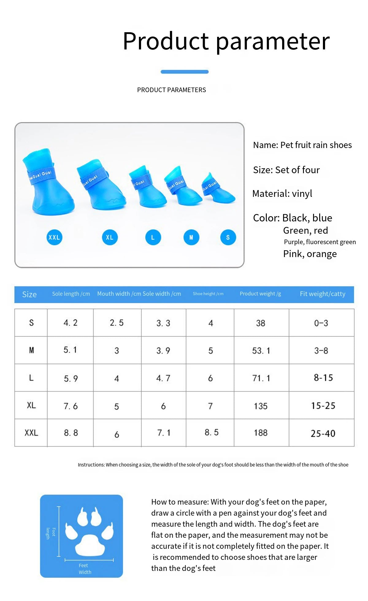 4Pcs Small Medium Large Dogs Cats Outdoor Shoe Dog Ankle Boots Pet WaterProof Rainshoe Anti-slip Rubber Boot Pet Accessories - MYFURRY FLUFFY