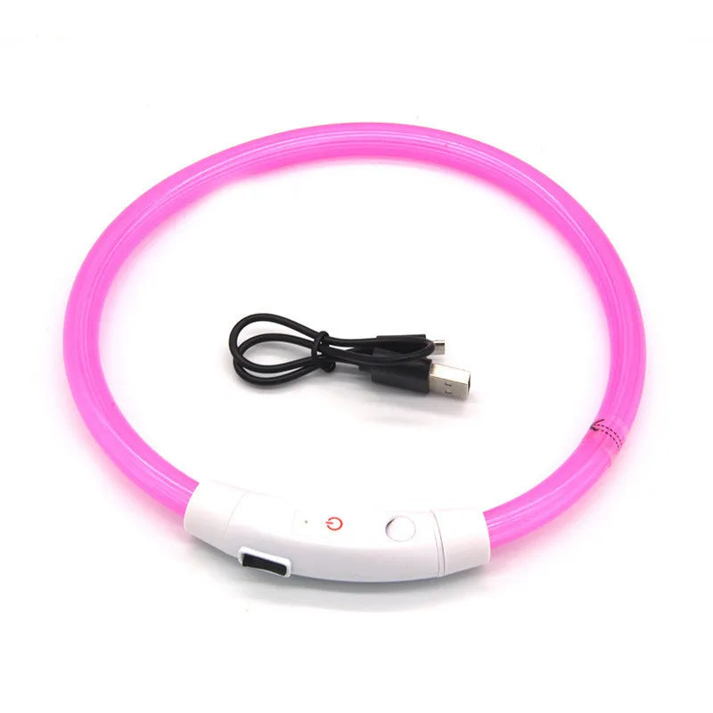 LED Pet Luminous Collar USB Charging Collar Teddy Anti Lost Collar Dog Cat Accessories Supplies - MYFURRY FLUFFY