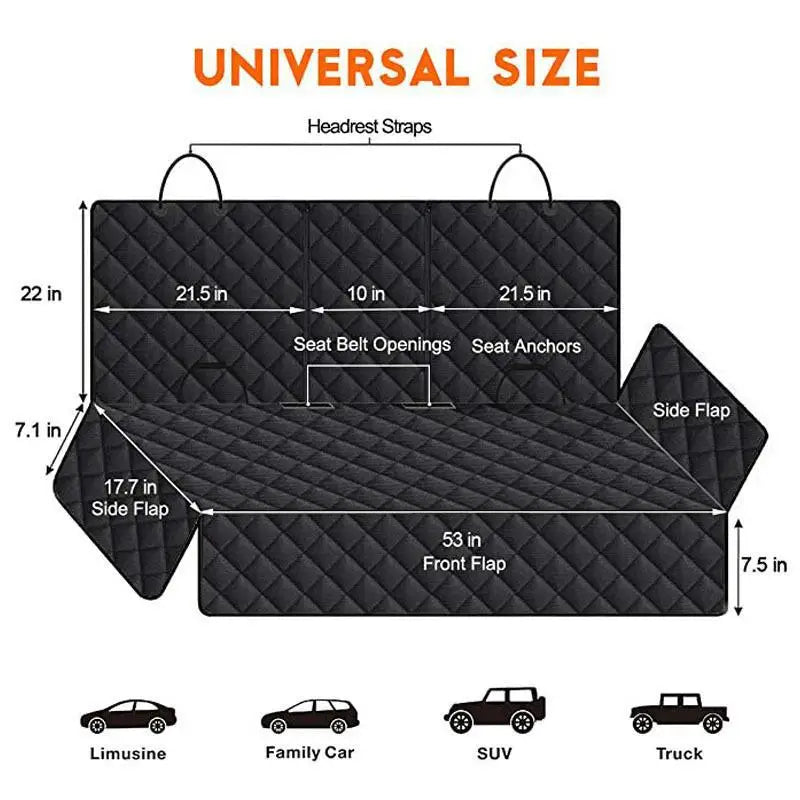 Dog Car Seat Cover Waterproof Pet Travel Dog Carrier Hammock Car Rear Back Seat Protector Mat Safety Carrier For Dogs Safety Pad - MYFURRY FLUFFY