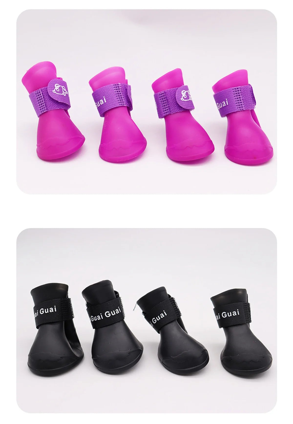 4Pcs Small Medium Large Dogs Cats Outdoor Shoe Dog Ankle Boots Pet WaterProof Rainshoe Anti-slip Rubber Boot Pet Accessories - MYFURRY FLUFFY