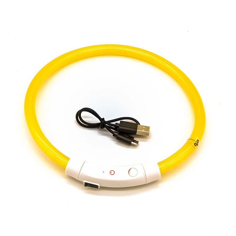 LED Pet Luminous Collar USB Charging Collar Teddy Anti Lost Collar Dog Cat Accessories Supplies - MYFURRY FLUFFY