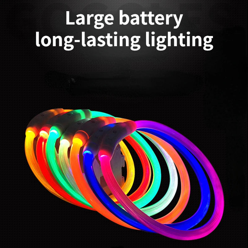LED Pet Luminous Collar USB Charging Collar Teddy Anti Lost Collar Dog Cat Accessories Supplies - MYFURRY FLUFFY