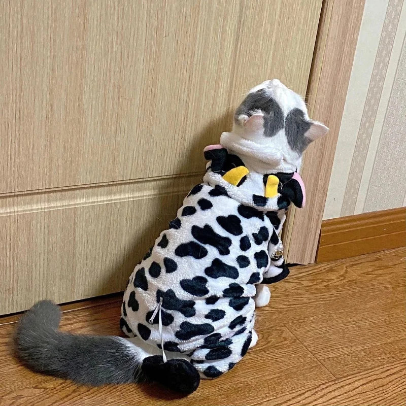Halloween Pet Dog Clothes Soft Warm Fleece Dogs Jumpsuits Pet Clothing For Small Dogs Puppy Cats Hoodies Yorkshire Costume Coats - MYFURRY FLUFFY