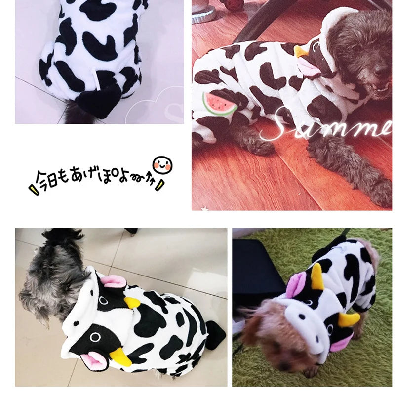 Halloween Pet Dog Clothes Soft Warm Fleece Dogs Jumpsuits Pet Clothing For Small Dogs Puppy Cats Hoodies Yorkshire Costume Coats - MYFURRY FLUFFY